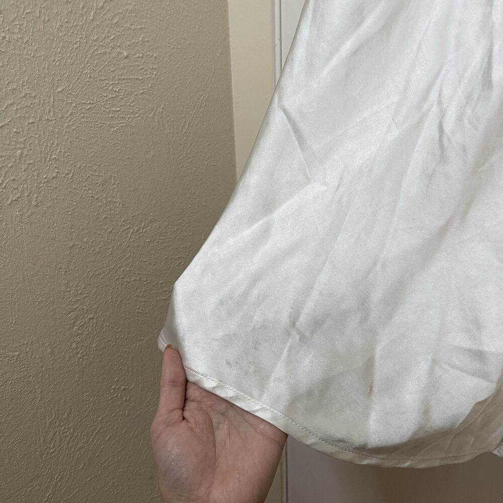 NEW! Selfie Leslie Golden Era Satin Lace Cowl Neck Midi White Dress XL st3125b01 - Picture 14 of 14